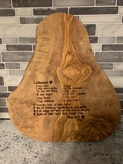 Recipe on cutting board 