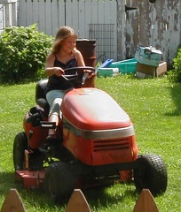 on mower